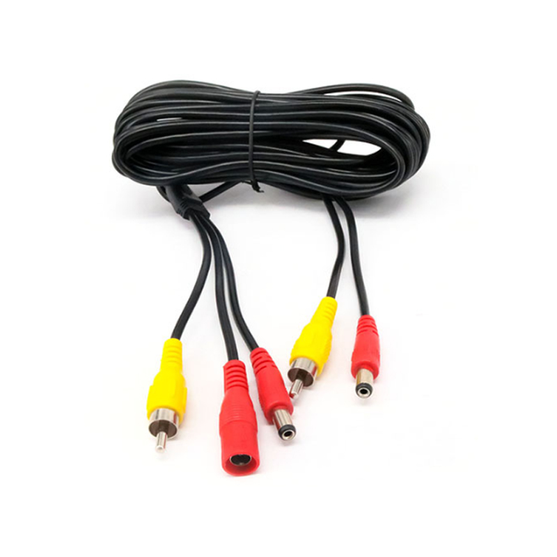 2 in 1 RCA HD Video AV Extension Cable, RCA+ DC Power Extension Cable, for CCTV Surveillance Camera Car Reverse Camera Video and Audio Cable